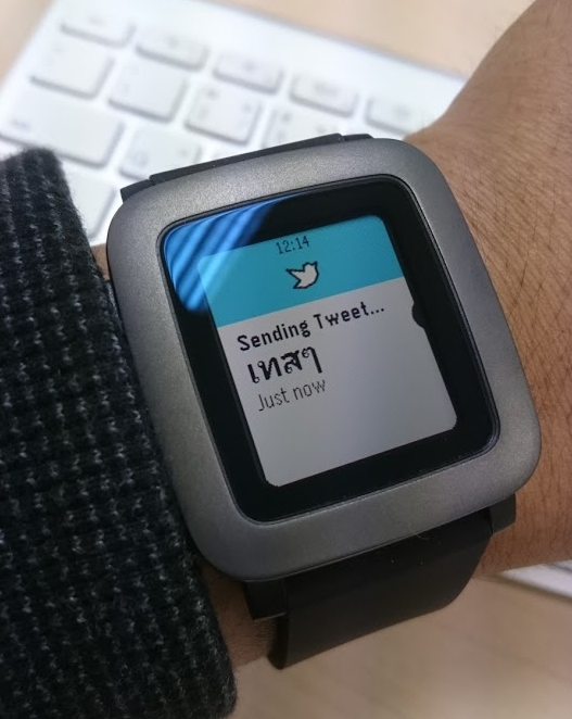 จับภาษาไทยใส่ Pebble Time